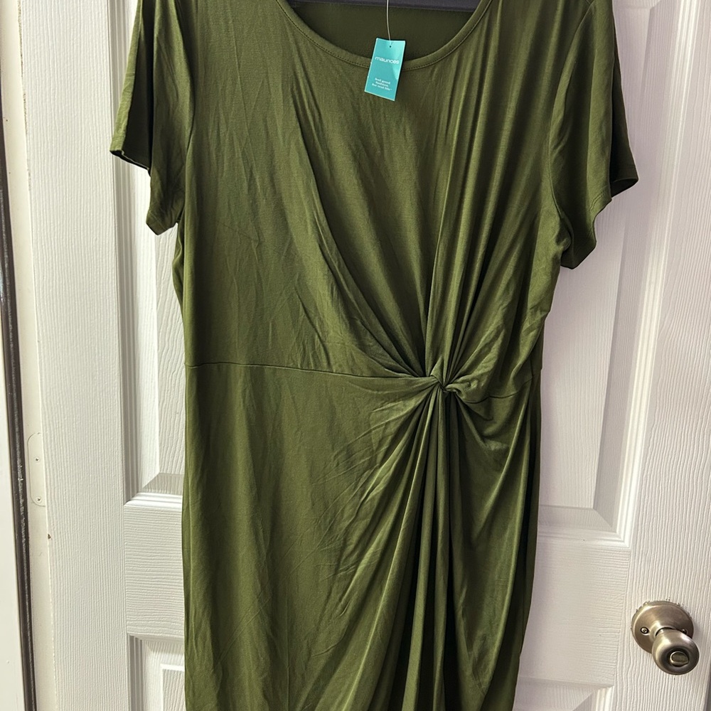 Maurices Green Knot Front Dress